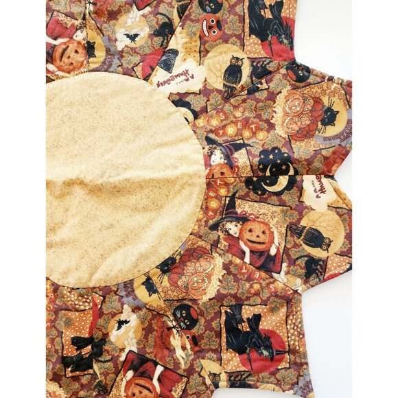 Vintage Halloween Handmade Quilted Table Topper Centerpiece Pumpkin Witch BAGS1 - Picture 3 of 5